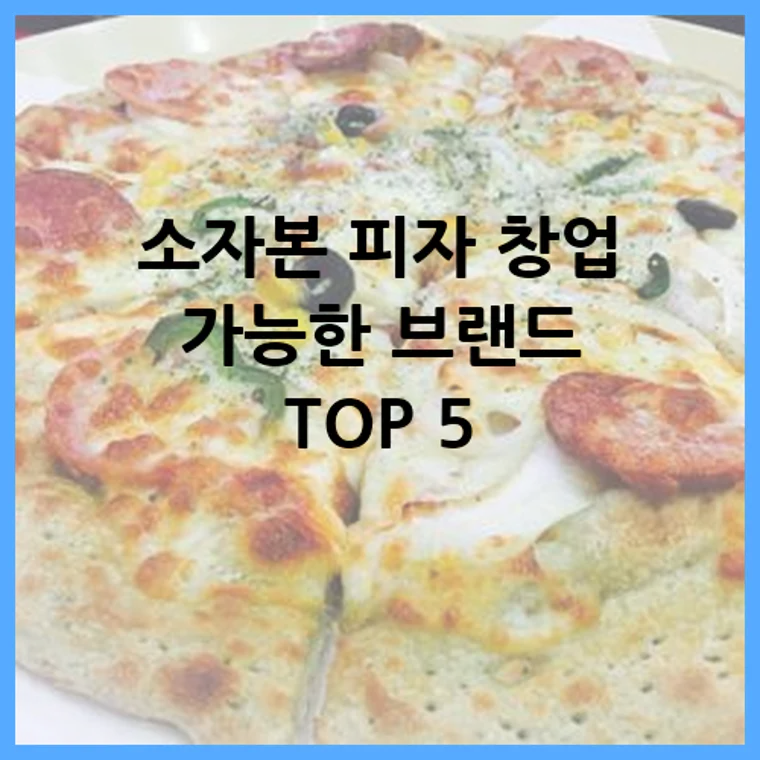 소자본 피자 창업 가능한 브랜드 TOP 5