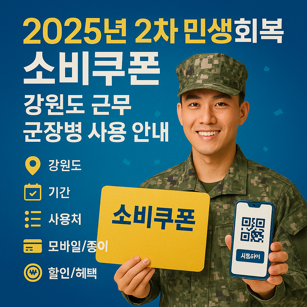 민생회복 소비쿠폰 강원도 근무 군장병 사용 안내