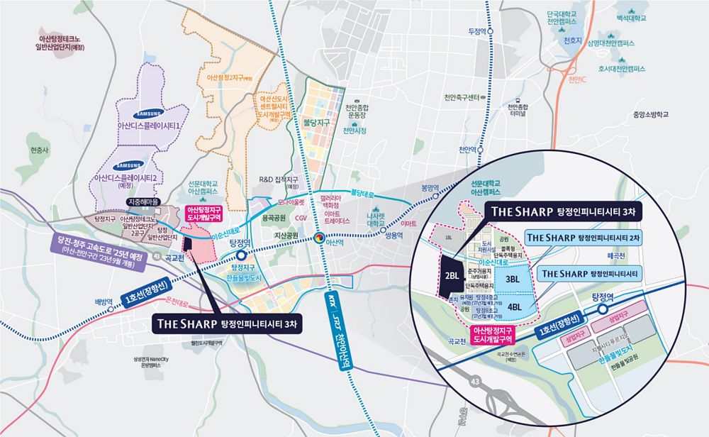 &lsquo;더샵 탕정인피니티시티3차&rsquo; 위치도