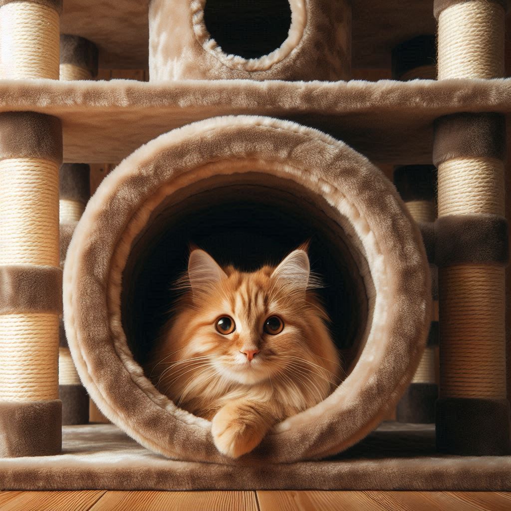 스크래치 포스트와 터널 콤보