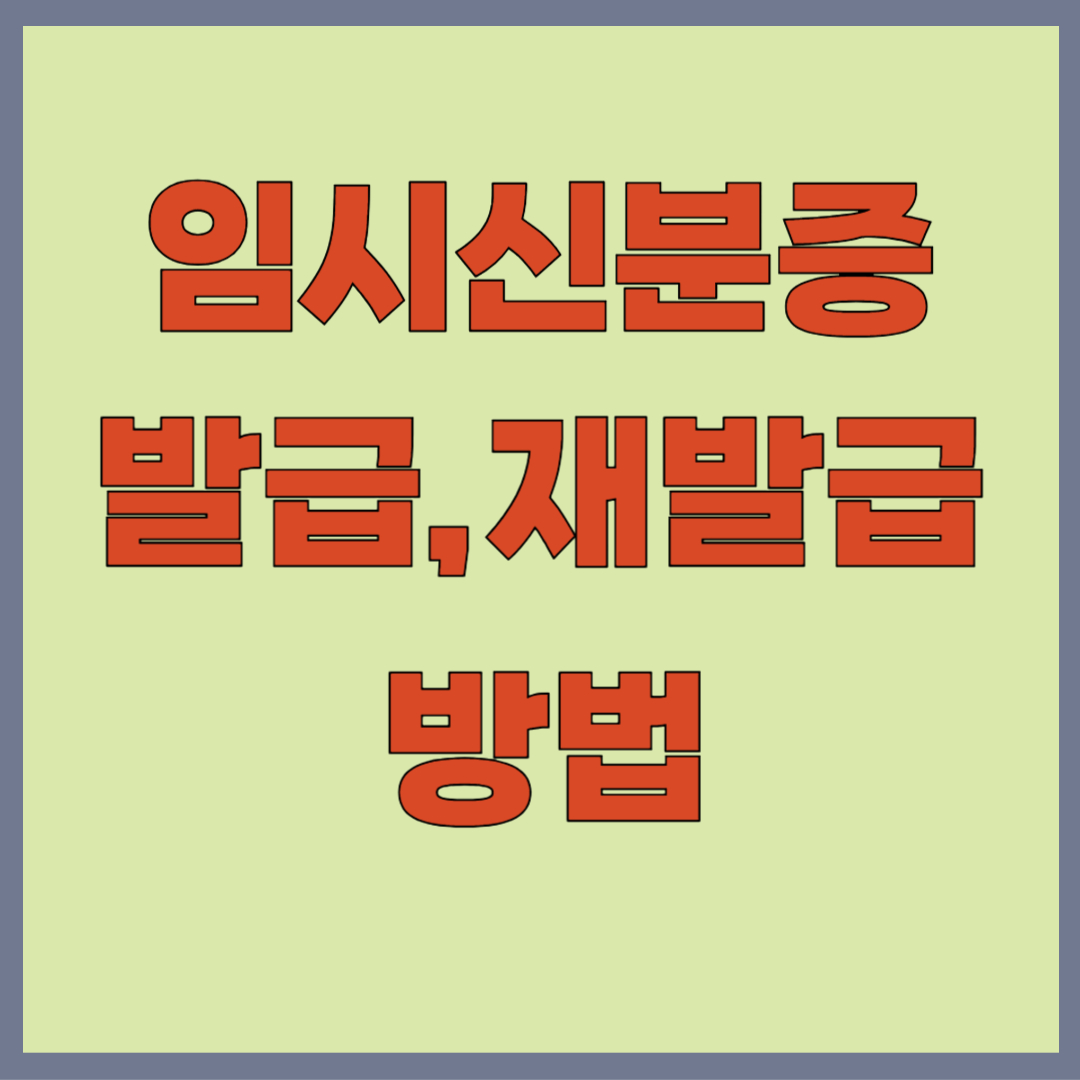 임시신분증 발급, 재발급, 방법