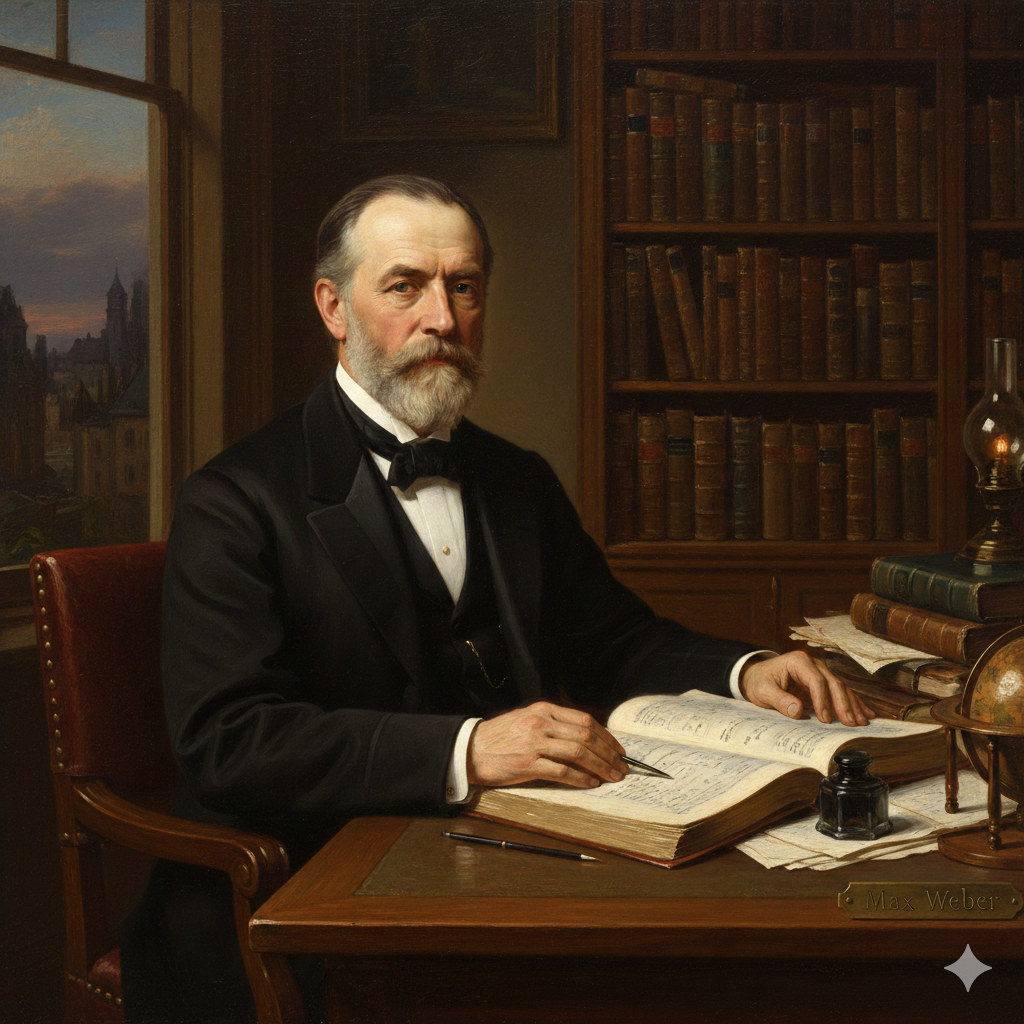 막스 베버(Max Weber) 초상화, 근대 사회학의 창시자, 프로테스탄트 윤리와 자본주의 정신 저자, 독일 사회과학자 인물 사진, IDEA의 이것저것 블로그 인문학 콘텐츠