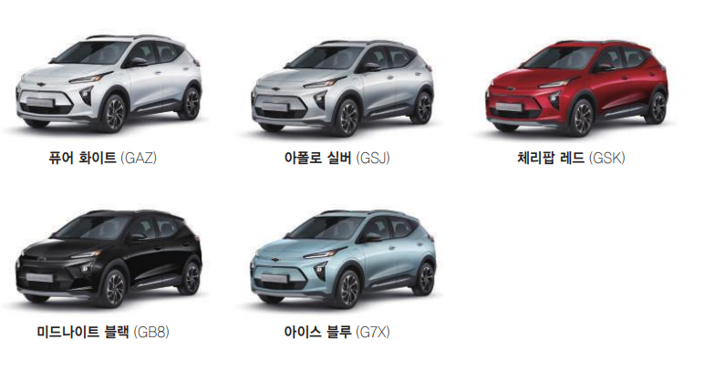 쉐보레 볼트 EUV 전기차 가격과 보조금