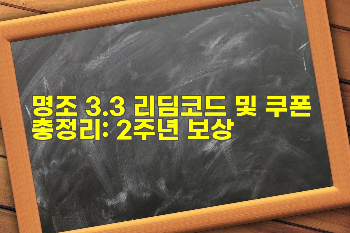 명조 3.3 리딤코드 및 쿠폰