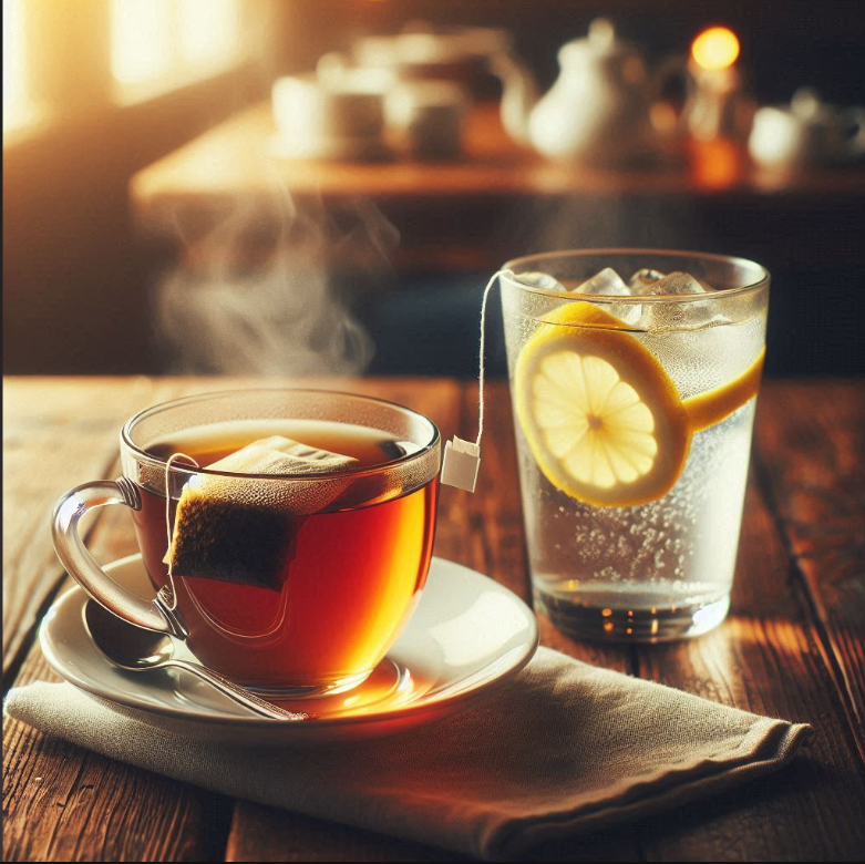 따뜻한 차 마시기