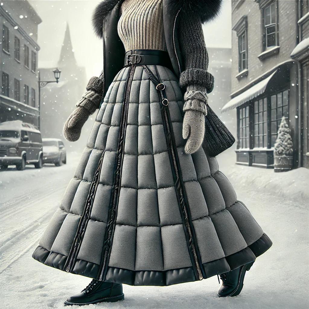 여성 겨울 패딩 롱스커트