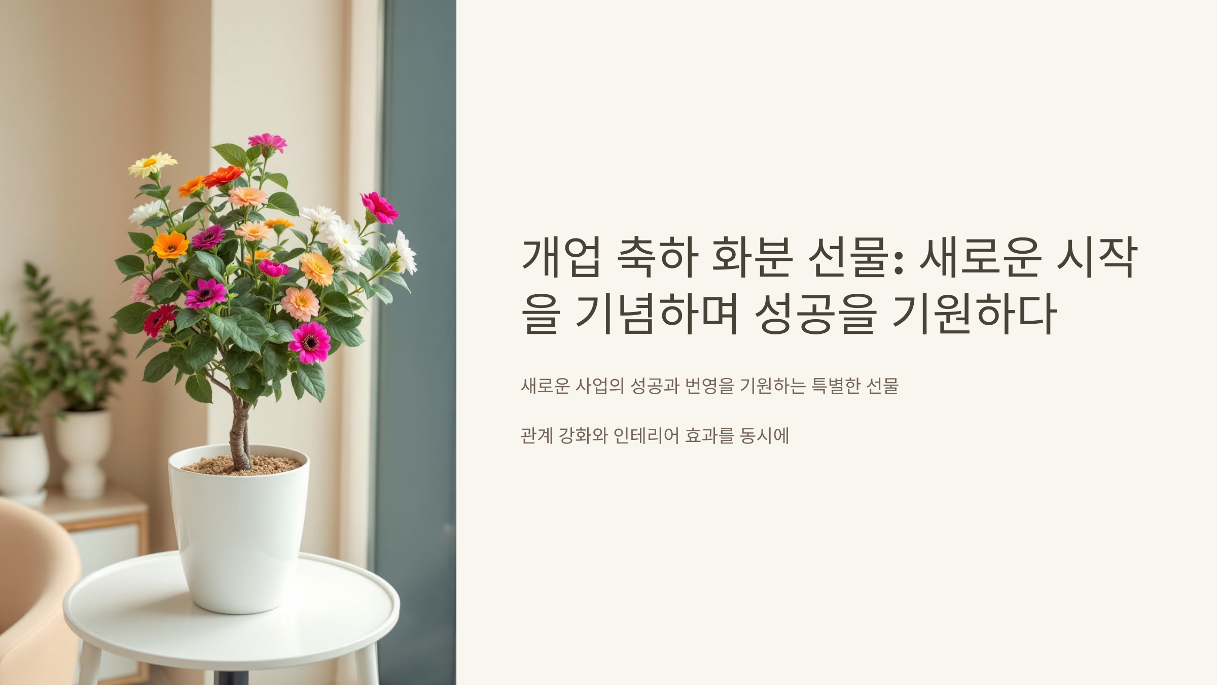 개업 화분 선물 새로운 시작을 기념하며 성공을 기원하다