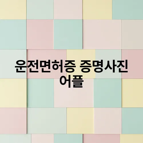 운전면허증 증명사진 어플