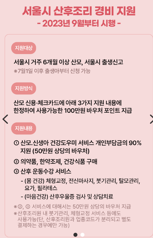 서울시산후조리경비지원