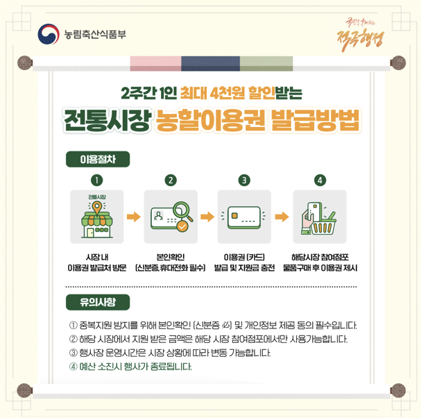 농할이용권 발급방법