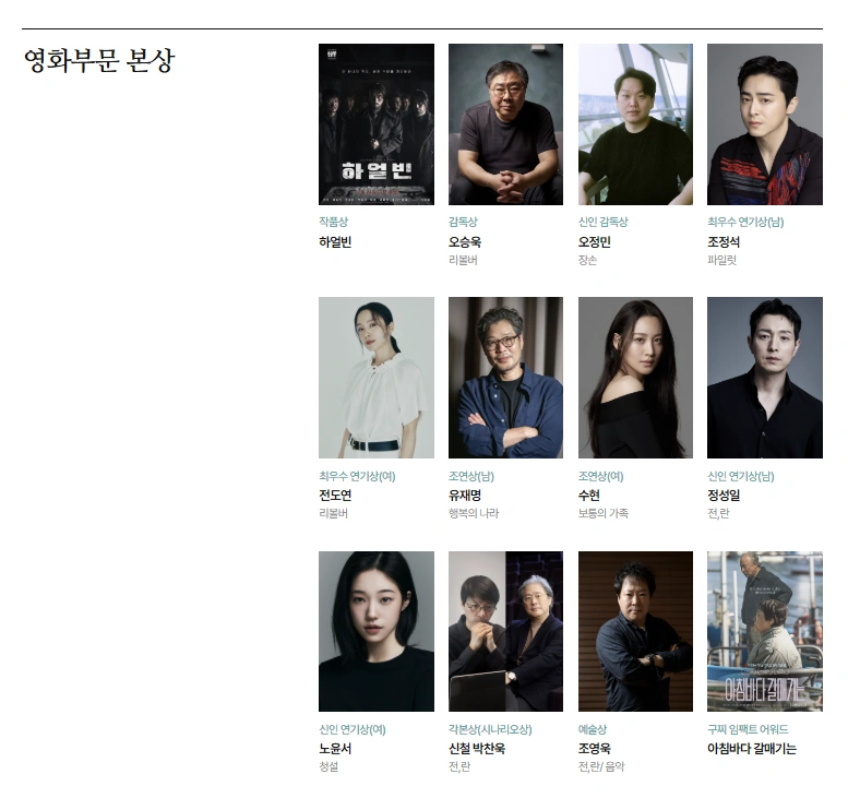 2025 제61회 백상예술대상 수상자 및 수상작 리스트