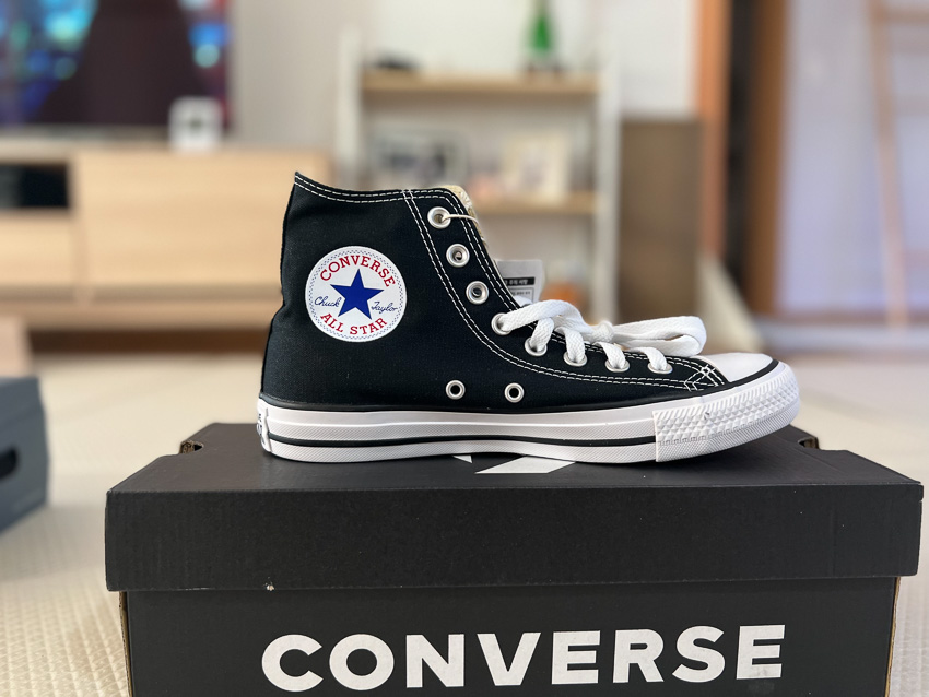 여성 컨버스 하이 스니커즈 블랙