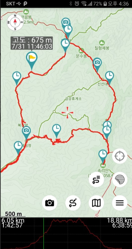 산길샘 나들이 사용법 (등산 코스 확인)