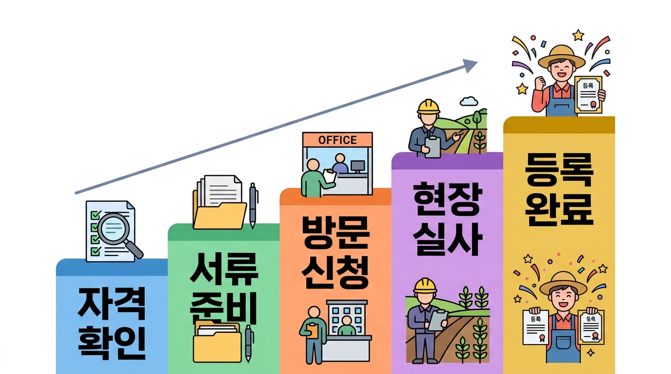 농업경영체 등록 5단계 및 현장실사 통과 꿀팁 인포그래픽