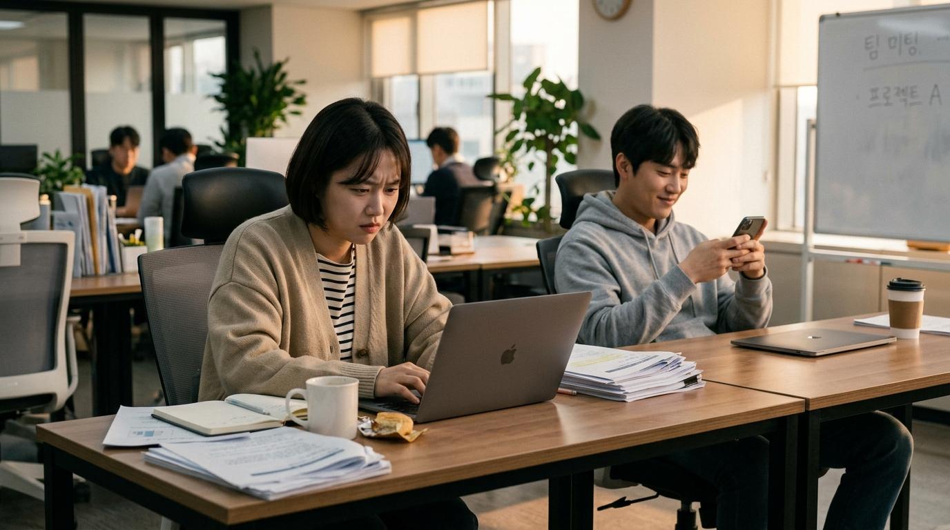 2인 1조로 일하는데 동료가 일을 안 해요