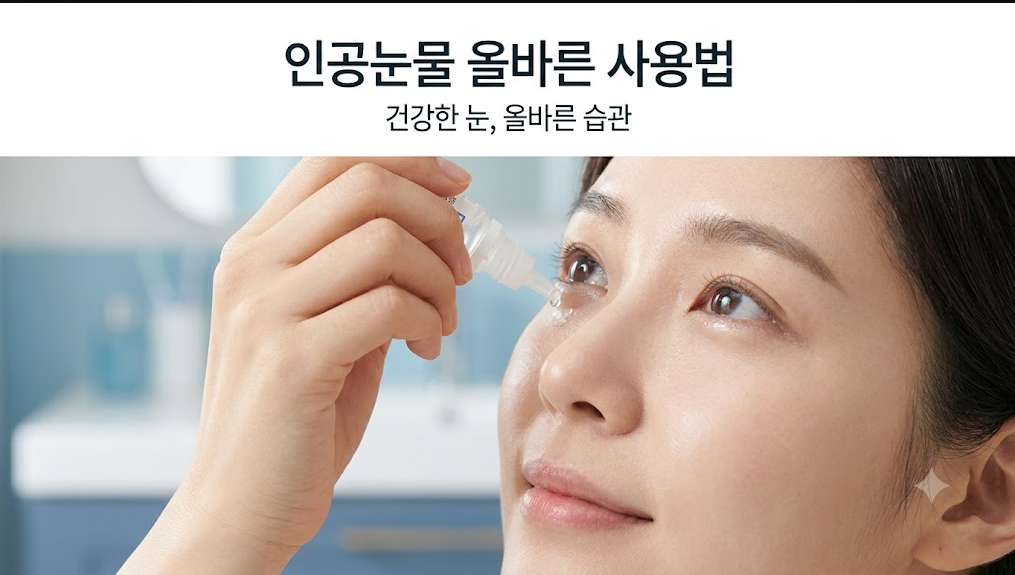 인공눈물 올바른 사용 모습