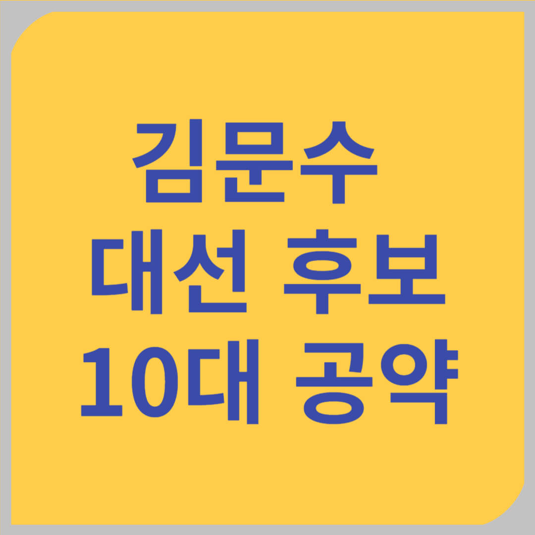 김문수 10대 공약 요약: 핵심 정책 한눈에 보기