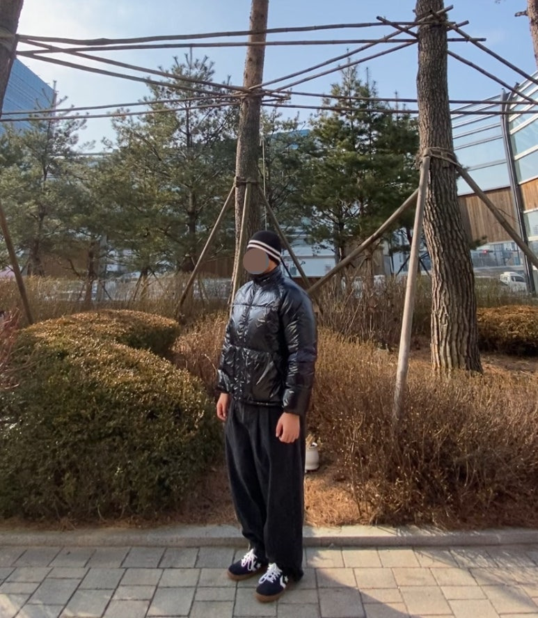 데일리룩('26.1.14.)루오에스펙 울니트비니 울버킷햇 울비니, 마뗑킴 점퍼 패딩 숏패딩 유광패딩 유광점퍼 숏점퍼, 무신사스탠다드 벌룬 팬츠, 컨버스 올스타 클래식 트레이너 옥스