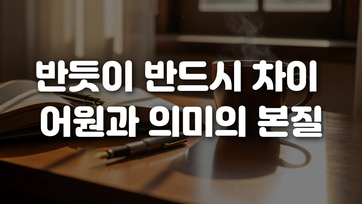 반듯이 반드시 차이 어원과 의미의 본질