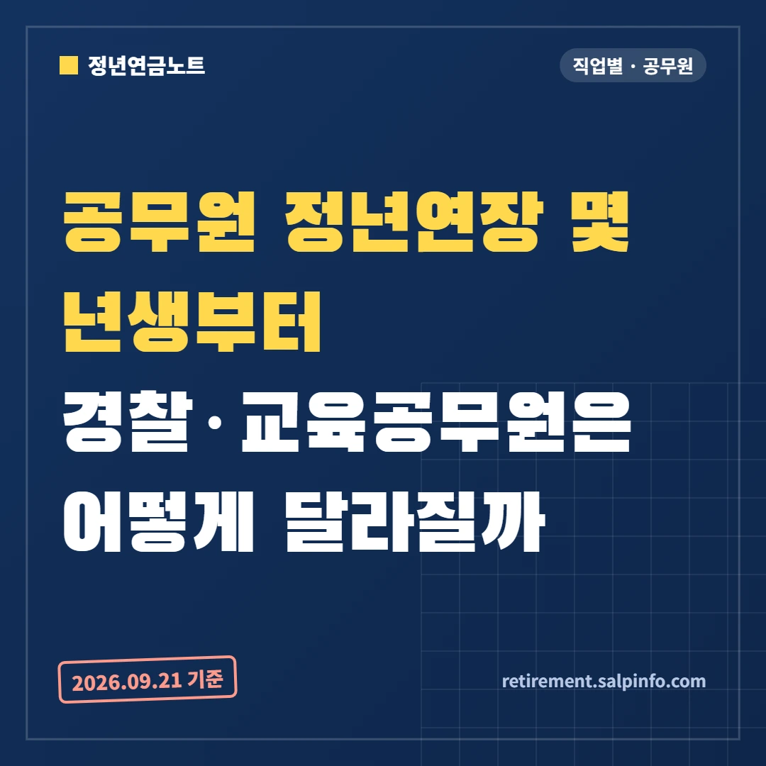 공무원 정년연장 65세 몇 년생부터, 경찰&middot;교육공무원 차이