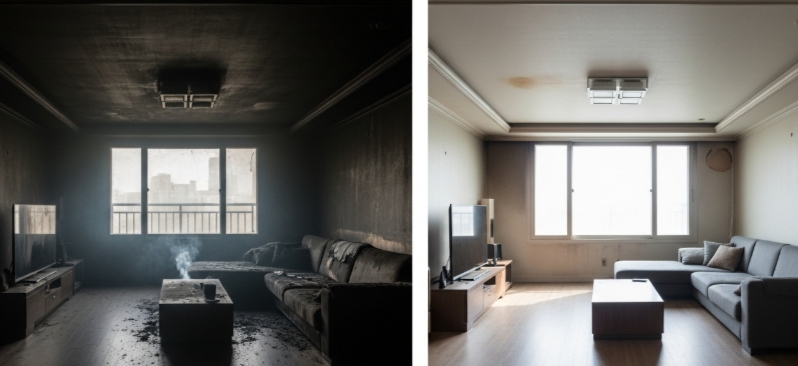 부산 화재청소 전과후 모습 비교