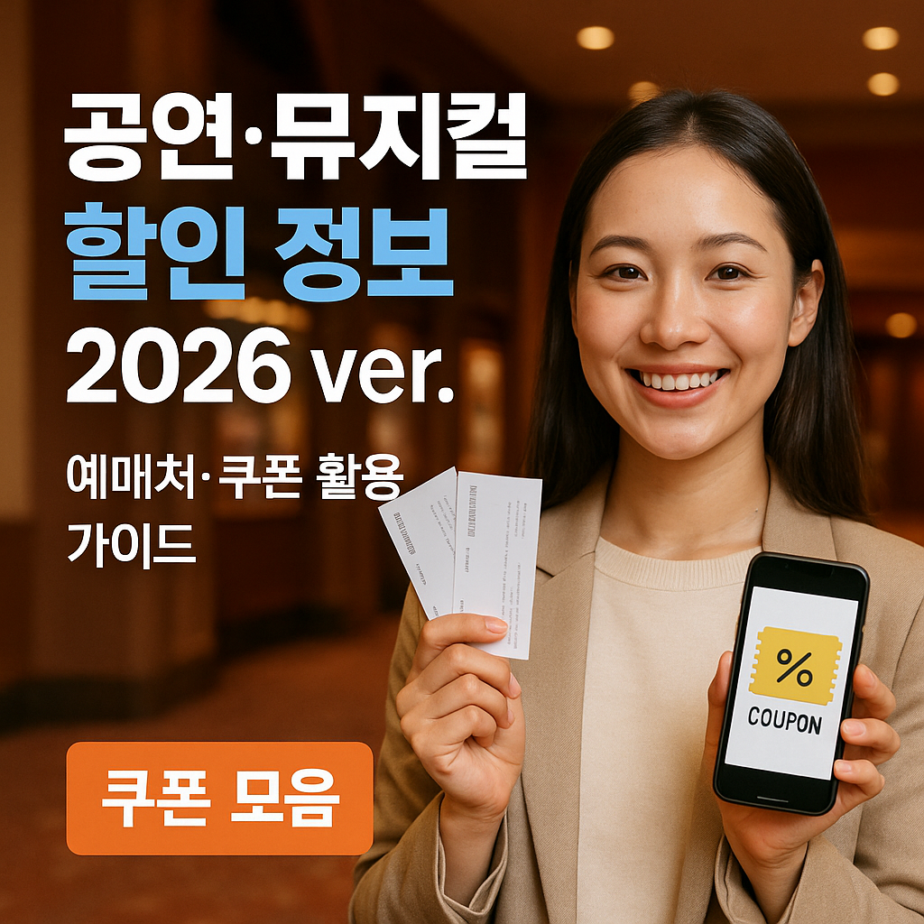 공연·뮤지컬 할인 정보 2026 ver. | 예매처·쿠폰 활용 가이드