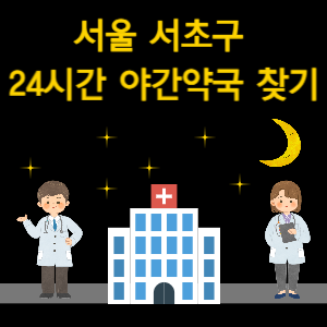서울 서초구 24시간 야간 심야 당번 약국 찾기
