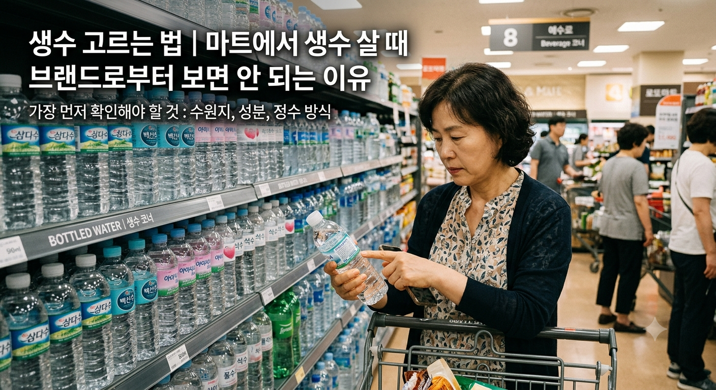 생수를 살펴보는 이미지