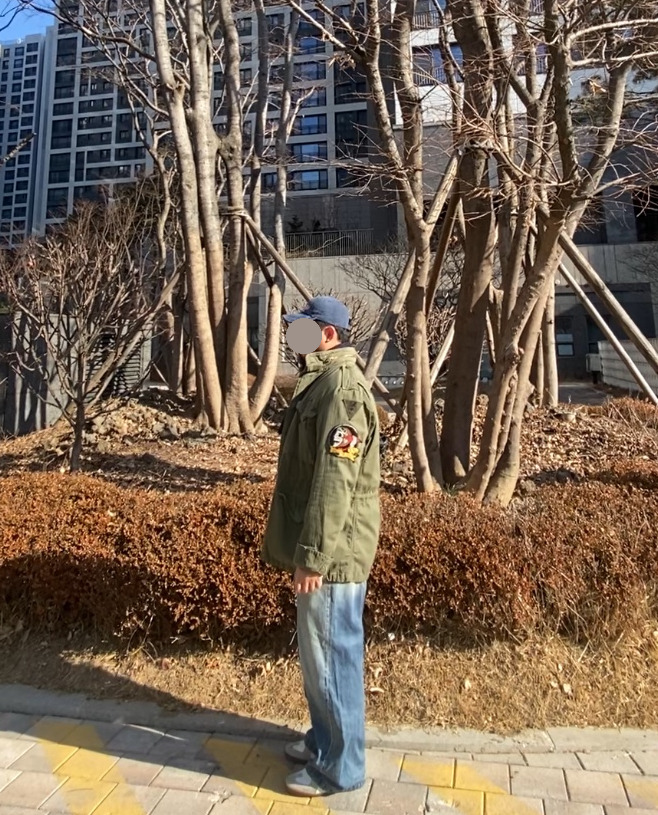 데일리룩('26.1.30.)브이투 스톤워싱 빈티지 볼캡, 폴로랄프로렌 M-65 야상재킷, 세컨모놀로그 머플러, 후브스 케이블 니트, 에러스익셉티드 왁스데님팬츠, 커스텀에이드 독일군