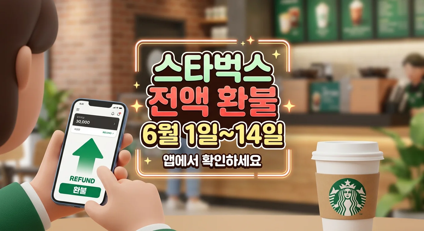 스타벅스 전액 환불 6월 1일부터 14일까지 &mdash; 카드 잔액 사용 비율 무관
