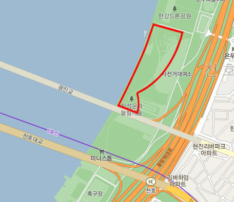 광나루-한강공원-그늘막-설치허용구역