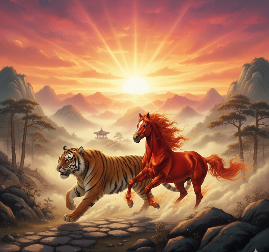 말띠와 합(인오술 삼합)이 들어 직업운과 성취운이 매우 좋습니다