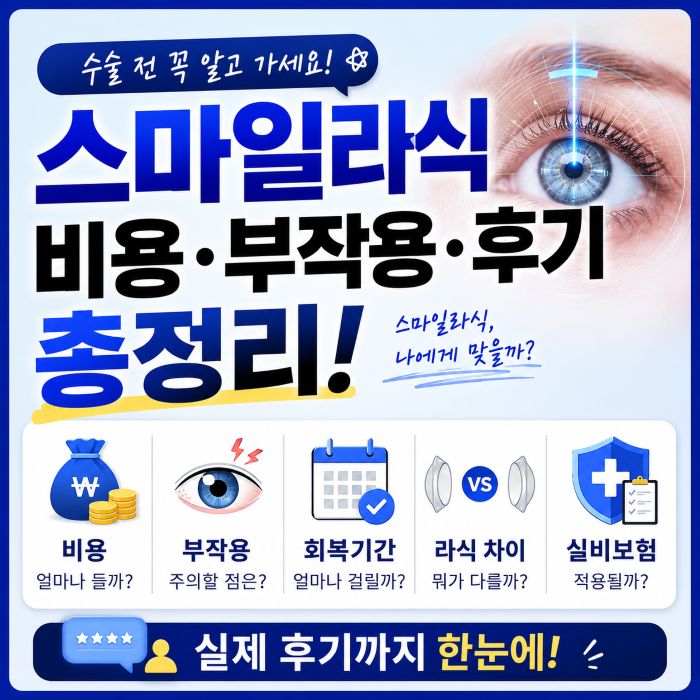 스마일라식 비용 부작용 후기 등 정보