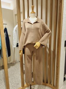 포커스 카라넥 니트 와이드팬츠 세트 FF1I7ST0183