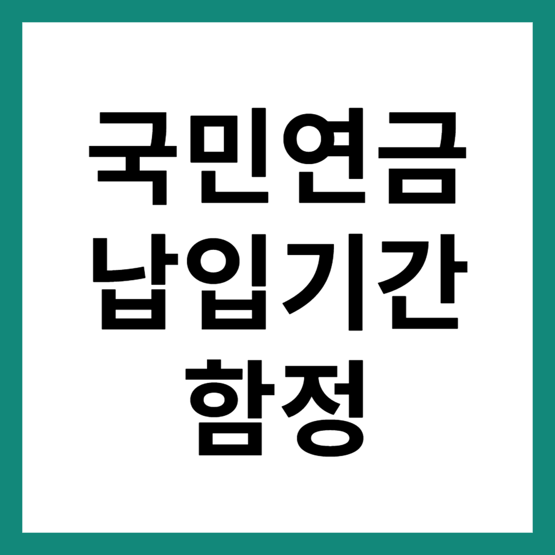 국민연금 납입기간