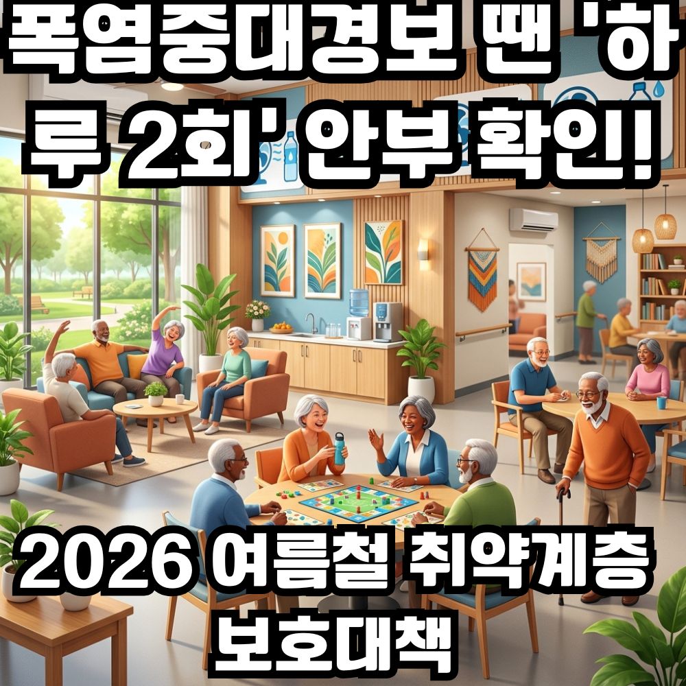 2026년 여름철 취약계층 보호대책 폭염 대비 및 지원 안내