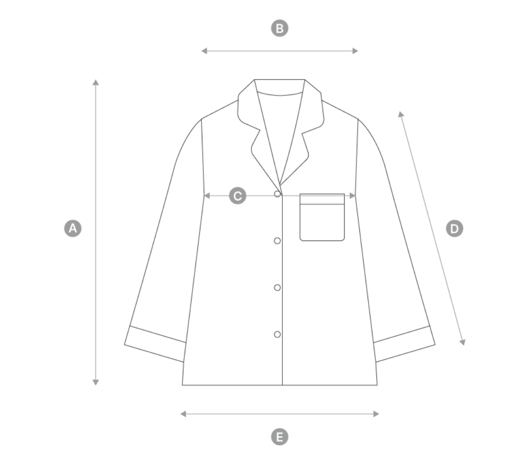 게스(GUESS) 남성 홈웨어(잠옷) 상의 사이즈 표