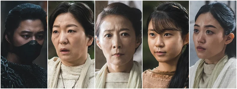 드라마 아라문의 검 대신전 등장인물인 양차, 아가지, 모명진, 모아, 소진