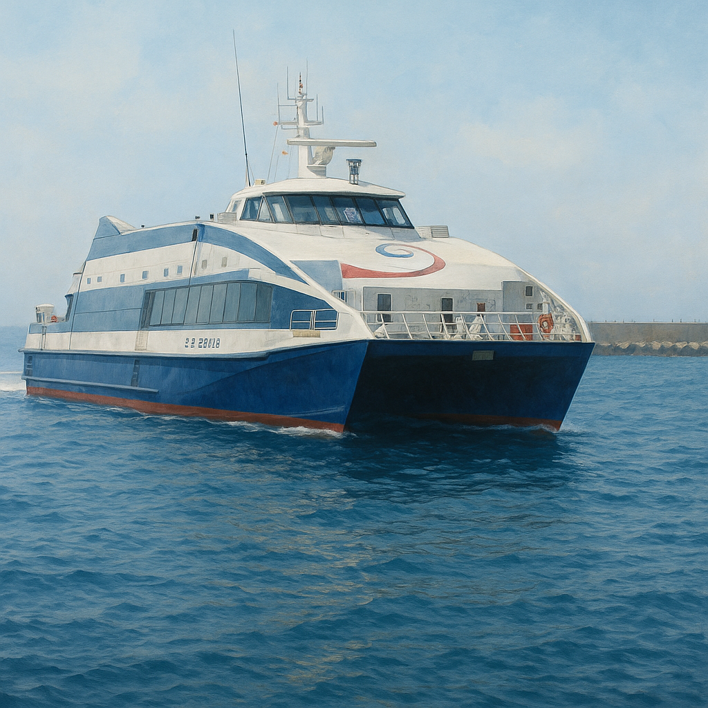 대마도행 배편 씨플라워호의 모습