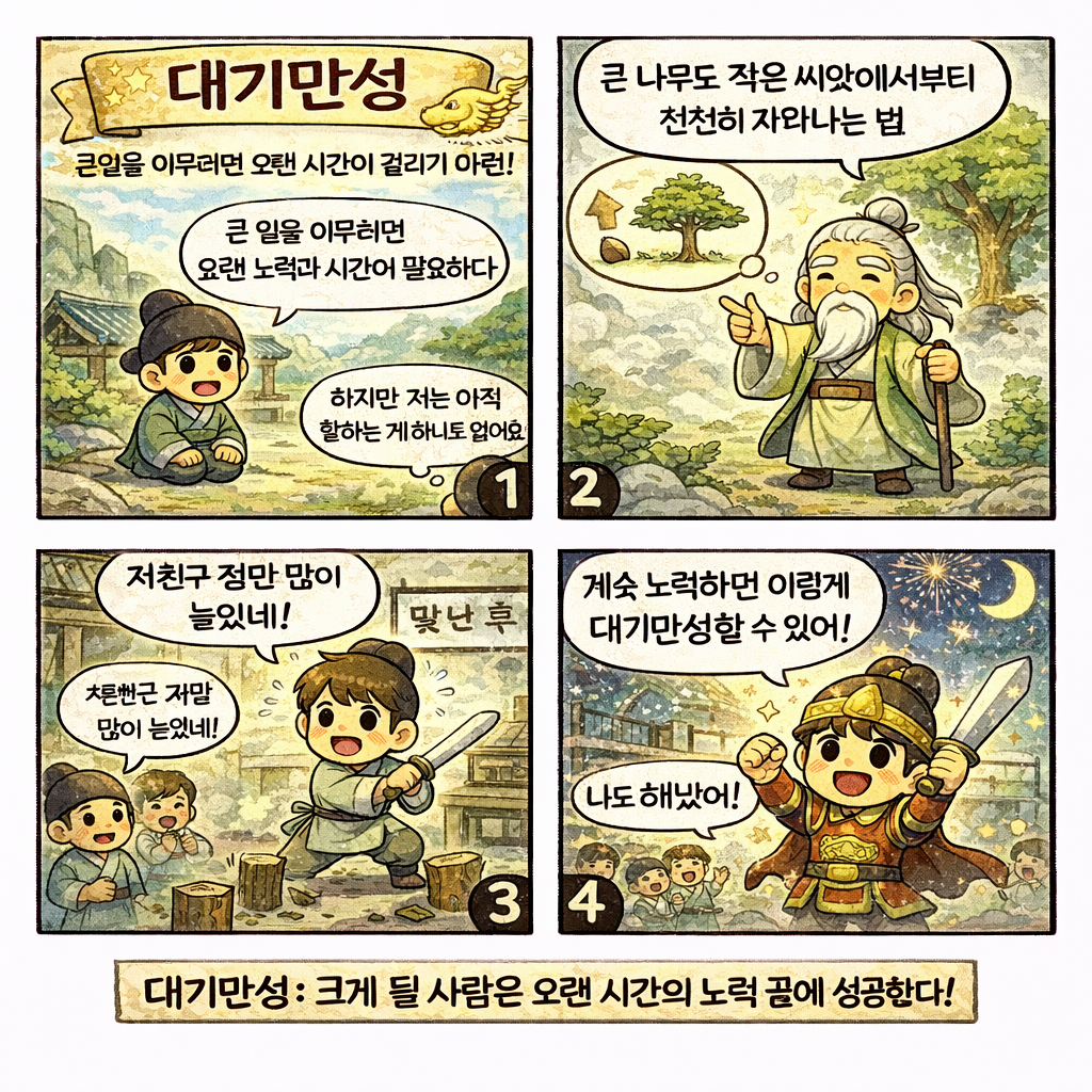 대기만성 사자성어 이미지