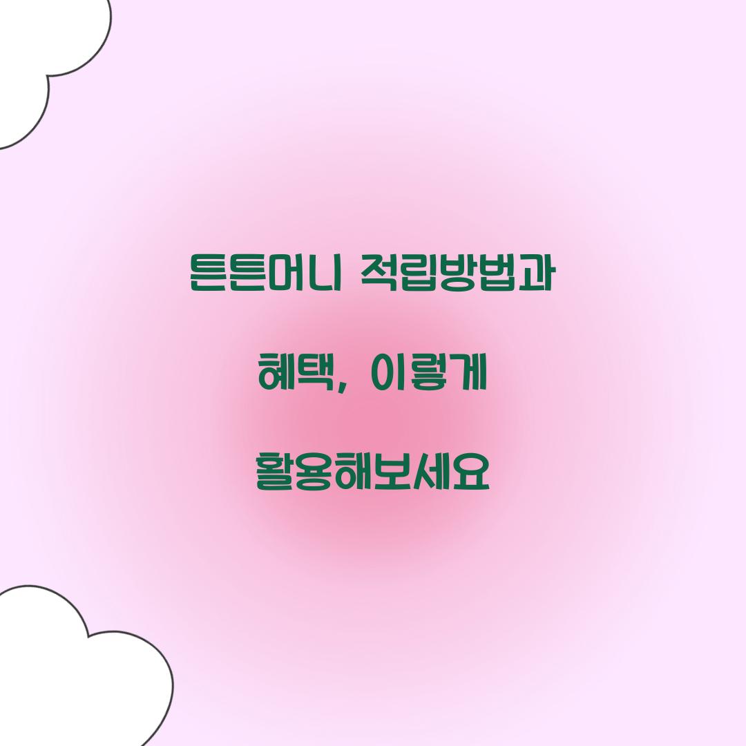 튼튼머니 적립방법