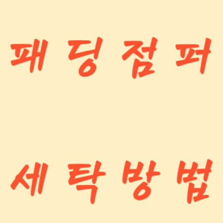 패딩 점퍼 세탁 방법