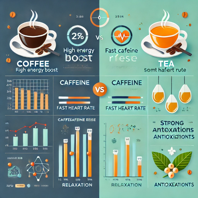 커피, 홍차 카페인 관련 사진