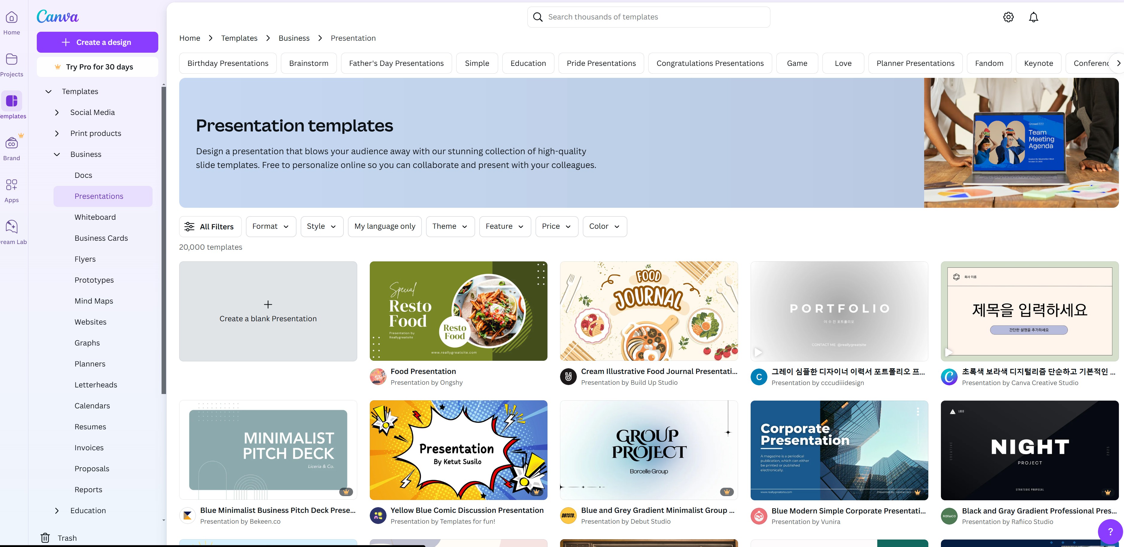 Free PPT Template Websites - 3. Canva
