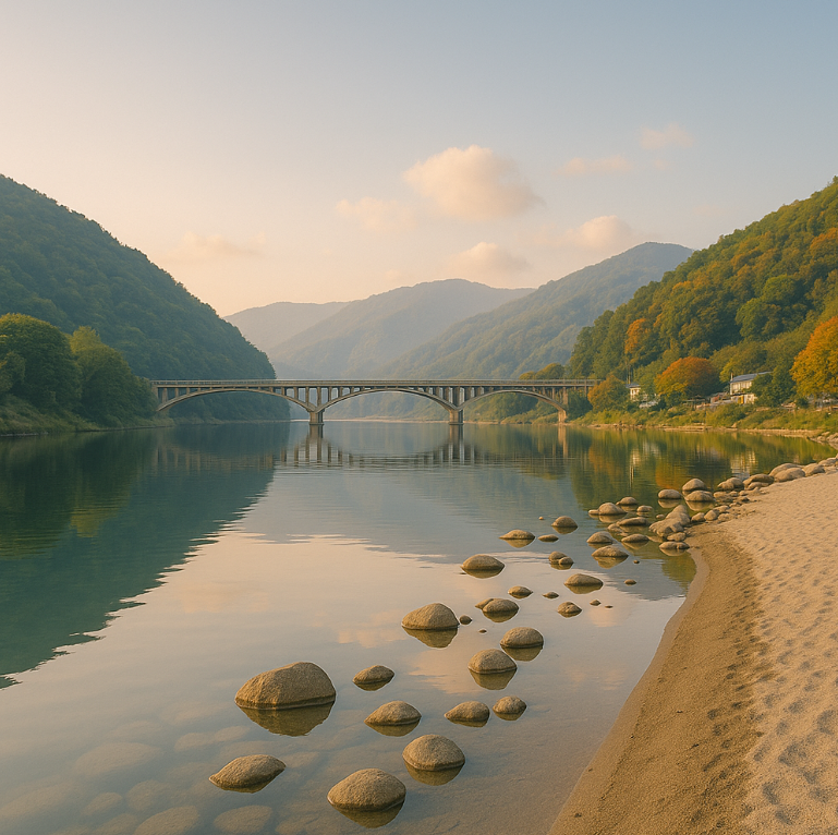 곡성 압록유원지 섬진강 고용한 모습