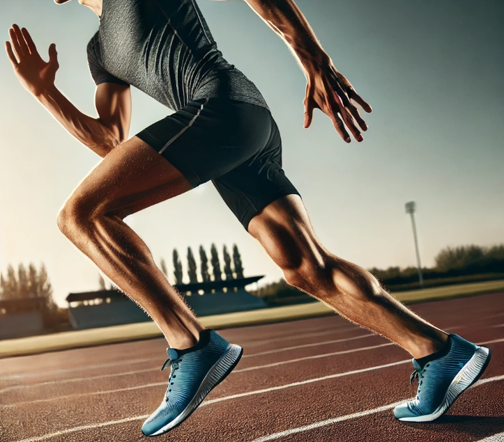 남성이 육상트랙에서 달리는 모습