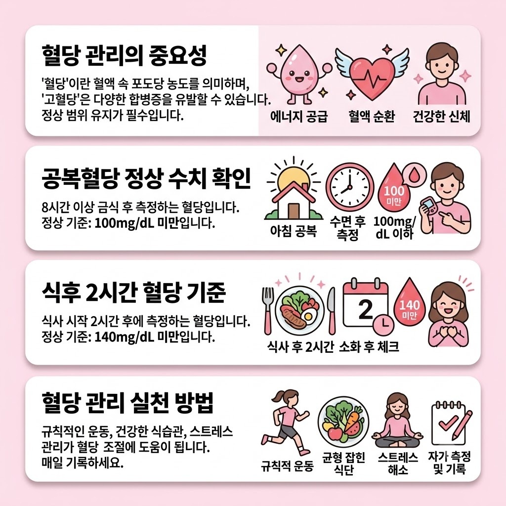 혈당 정상수치, 공복혈당과 식후혈당 기준 제대로 확인하는 방법