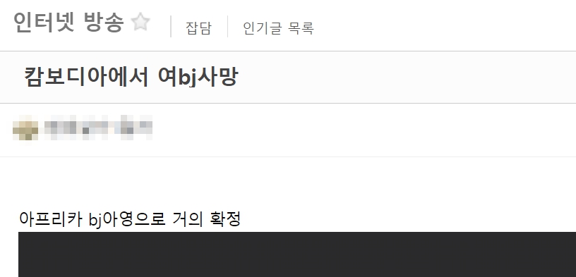 캄보디아 타살 살인 사망 BJ 아영 변아영 인스타 나이 프로필