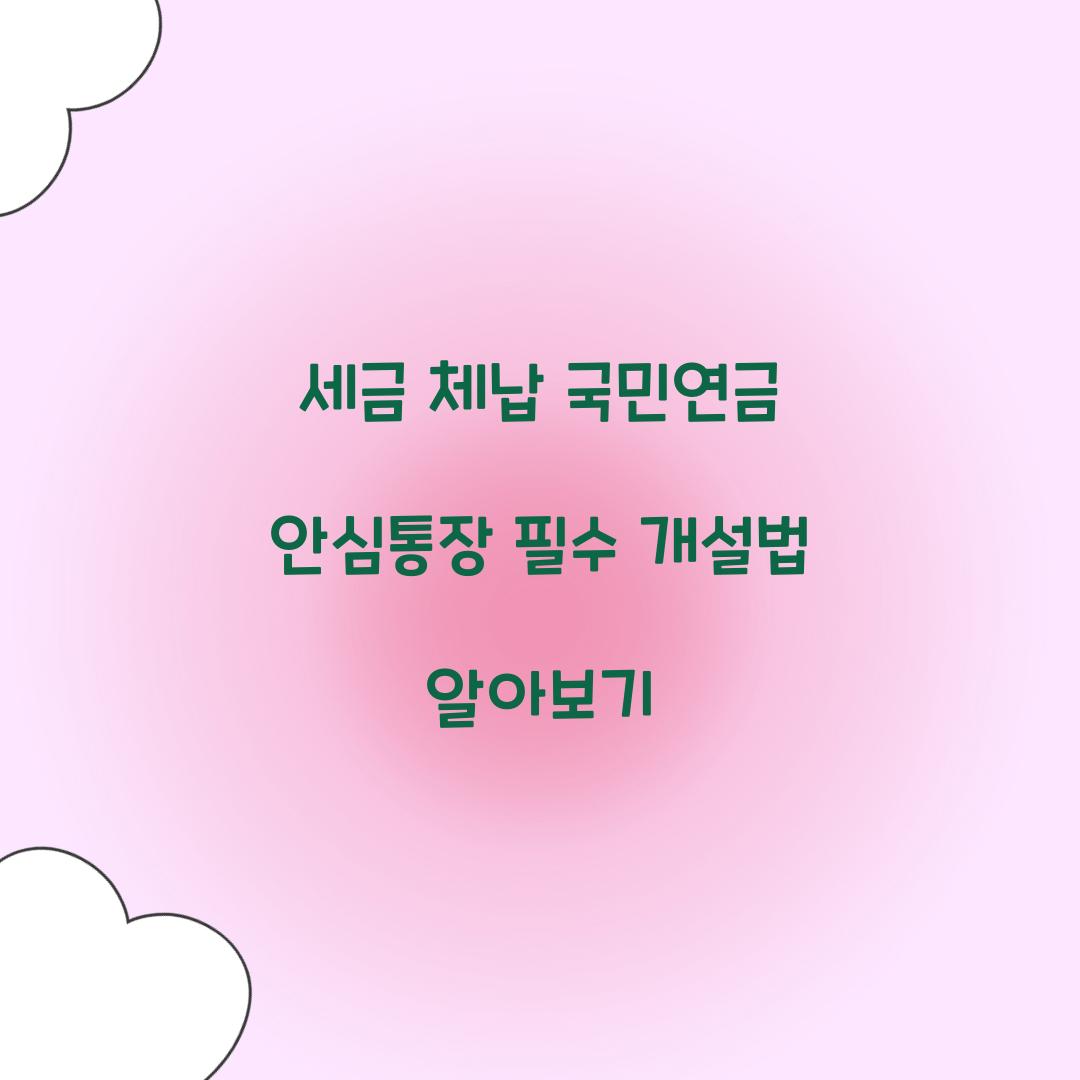 세금 체납 국민연금 안심통장