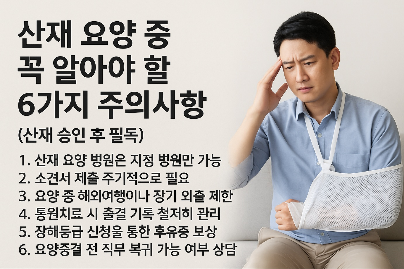 산재 요양중 주의사항 이미지
